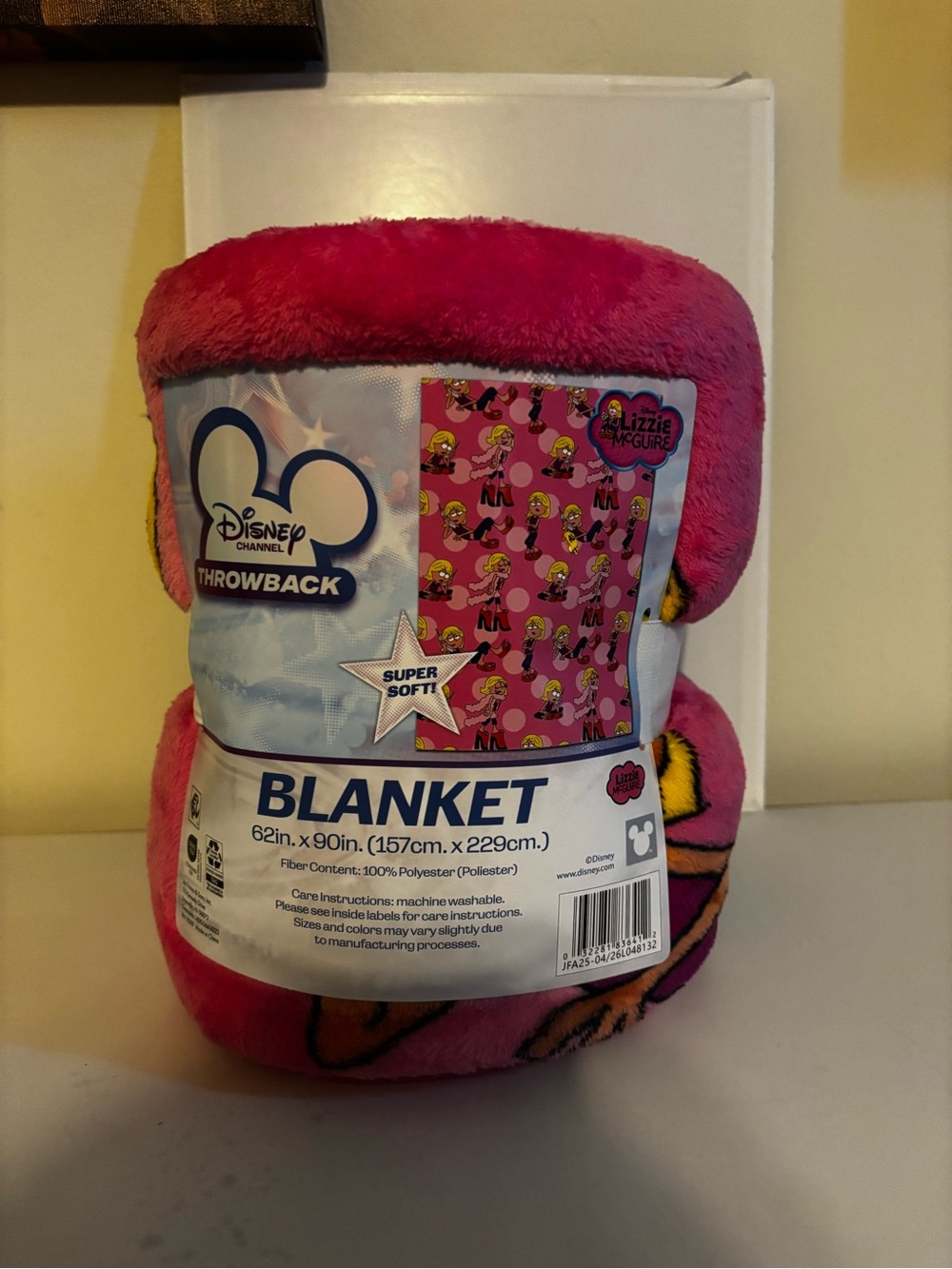 Disney Pink Lizzie McGuire Plush Throw Blanket